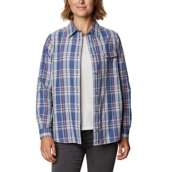 Columbia Eden Prairie Long Sleeve, Camisa Azules Para Mujer | 137540-NAU